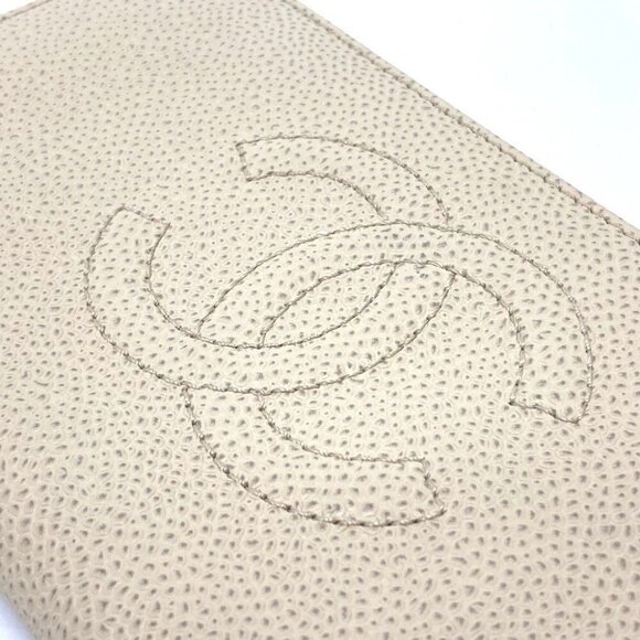 CHANEL A13228 CC Zip Around Long wallet Long Wallet Caviar Leather Beige - Picture 6 of 16